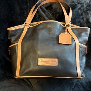 Dooney & Bourke Florentine Kristen Chocolate and Tan Leather Tote